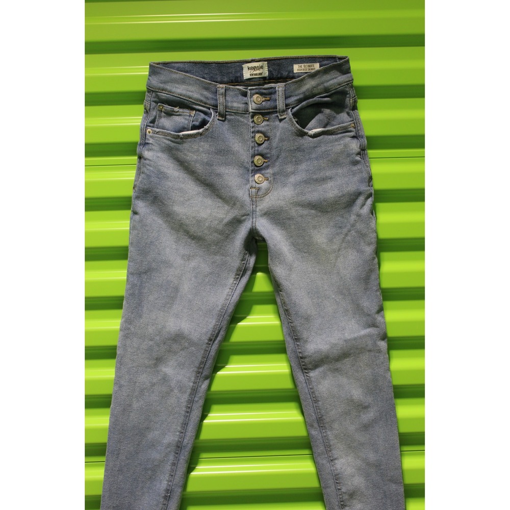 Kensie Jeans Vintage Luxe The Ultimate High Rise Skinny Button Fly Blue 4/27 - Picture 2 of 11
